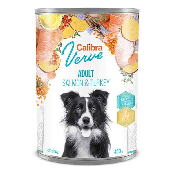 CALIBRA Dog Verve GF Adult cu Somon și Curcan 400 g