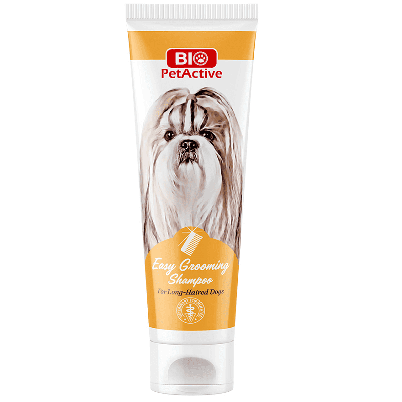 BIO PetActive Easy Grooming Shampoo 250 ml | Sampon pentru Caini cu Blana Lunga | Curatare Profunda si Periere Usoara