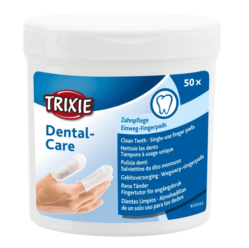 TRIXIE Dental Care, Degetare Umede Antiseptice Pentru Curatarea Dintilor la Caini si Pisici, 50buc