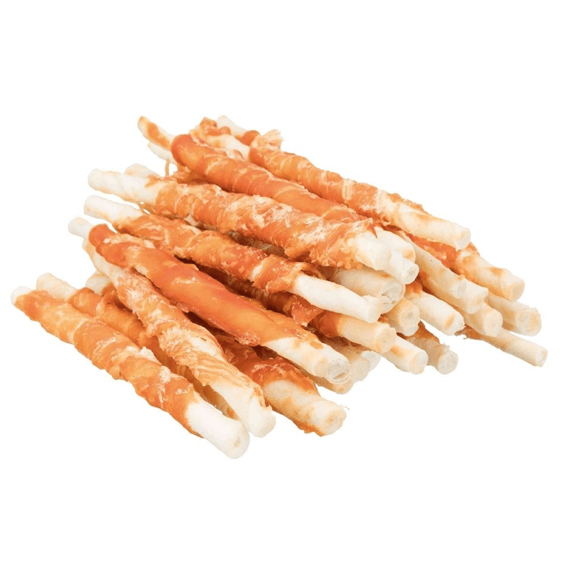 Recompensa DENTAFUN Pentru Caini Stick Rasucit cu Carne de Pui 12cm