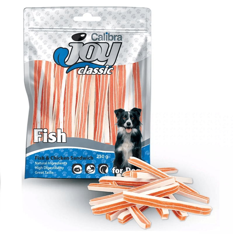 CALIBRA DOG JOY Classic, Sandwich Peste si Pui, Recompense Fara Cereale Pentru Caini 250g
