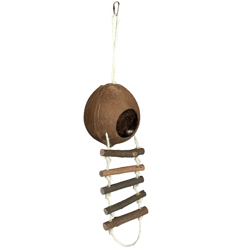 Casuta din Cocos cu Scarita Pentru Hamsteri, 13x56cm
