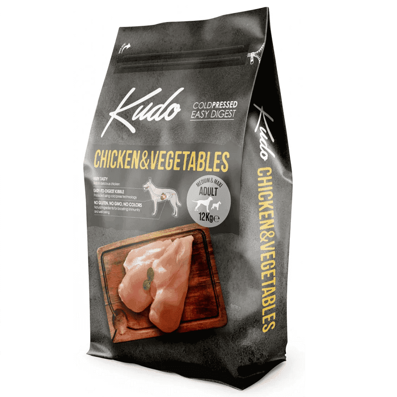 KUDO Mediu-Maxi Adult cu Pui si Legume 12 kg