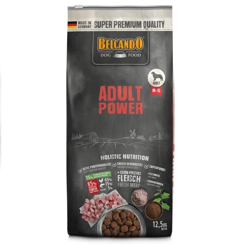 BELCANDO Adult Power, Hrana Uscata Pentru Caini Adulti Activi, Femele Gestante sau in Lactatie, 12.5kg