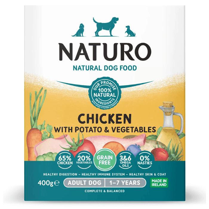 NATURO Adult Dog Grain Free cu Pui Cartofi si Legume 400 g