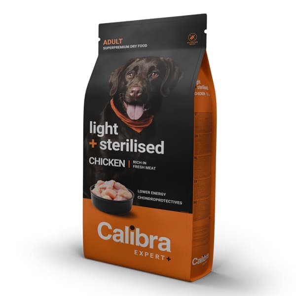 CALIBRA Dog Expert+ Adult Light & Sterilised cu Pui 2 kg