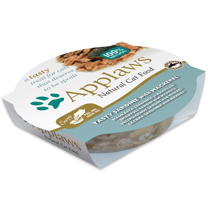 APPLAWS 100% Natural, Bol Hrana Umeda Pisici, Macrou si Sardine 60g