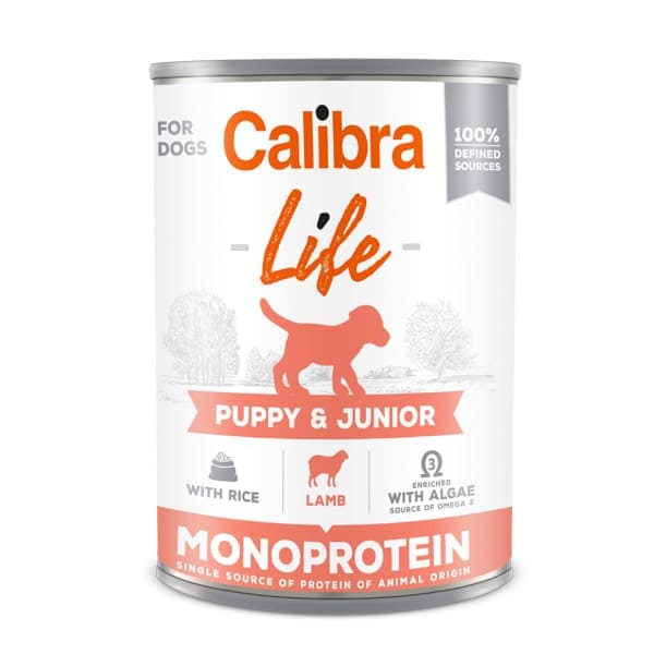 CALIBRA Dog Life Puppy & Junior cu Miel și Orez 400 g