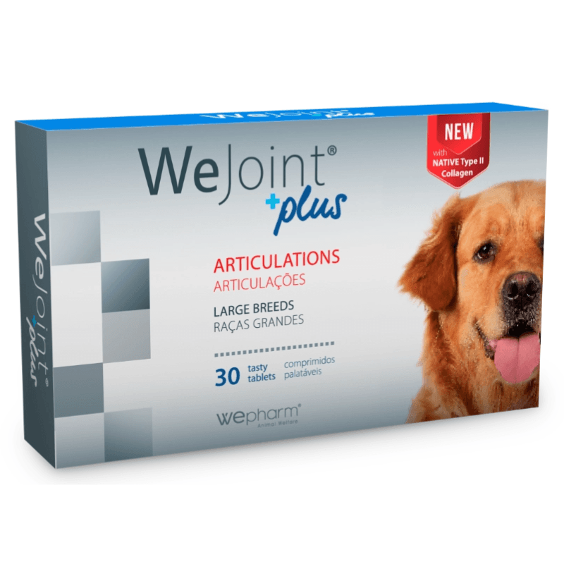 WePHARM WeJoint Plus Large Breed 30 Comprimate – Supliment cu Colagen Tip II pentru Articulatii Sanatoase la Caini de Talie Mare
