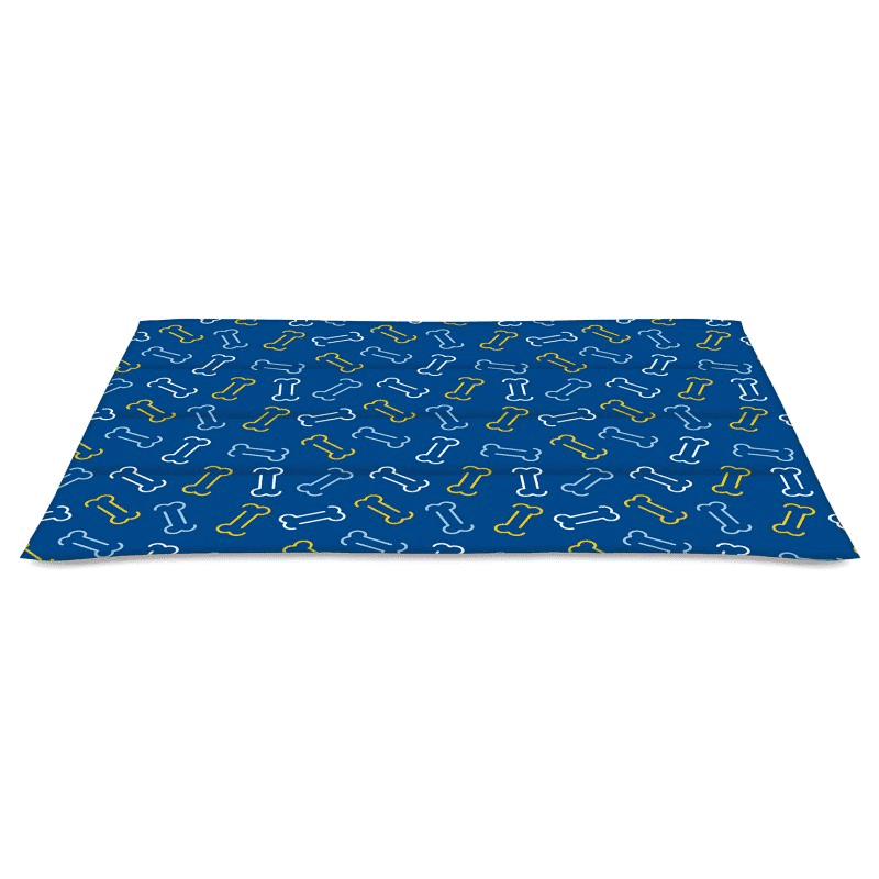 NAYECO Cool Mat Bones, Marimea 90x50 cm | Saltea Racoritoare pentru Caini si Pisici, Albastra