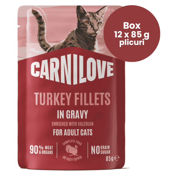 CARNILOVE Cat cu Curcan si Valeriana in Sos Box 12x85 g