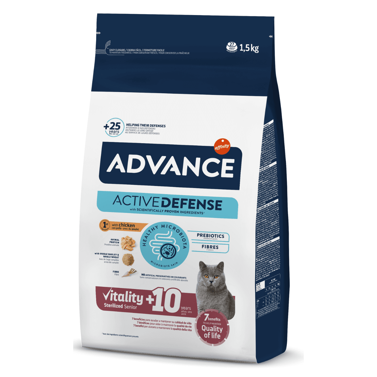 ADVANCE Sterilized Senior 10+, cu Pui, Hrana Uscata Pisici Sterilizate Senioare, 1.5Kg