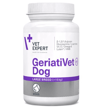 VET EXPERT GeriatiVet Dog LB, Supliment Pentru Caini Seniori Talie Medie si Mare, 45 tablete