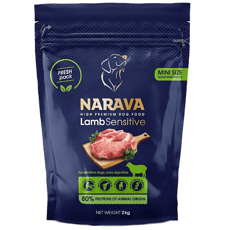 NARAVA Adult Mini Size cu Miel 2 kg | Hrana Uscata Super Premium pentru Caini Adulti de Talie Mica | Digestie Sensibila