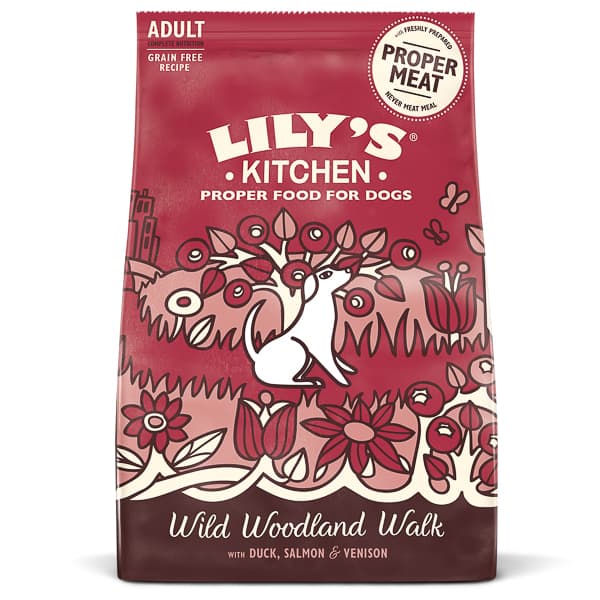 LILY'S KITCHEN Wild Woodland Walk, cu Rata, Somon si Vanat, Hrana Uscata Fara Cereale Pentru Caini Adulti, 12kg
