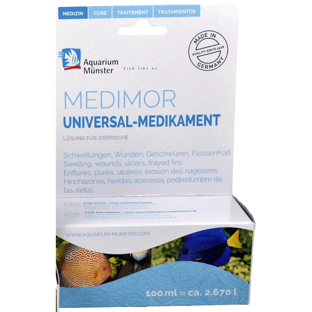 Aquarium Munster MEDIMOR 30 ml, Fresh / Marin – Tratament Universal pentru Boli Infecțioase la Pești Ornamentali de Apă Dulce și Marină