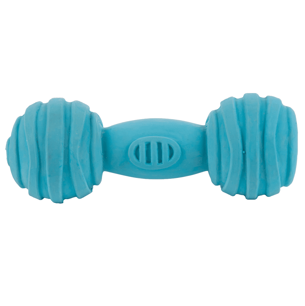 CHUCKLE CITY Jucarie Pentru Caini, Gantera din Latex cu Sunet, 14cm