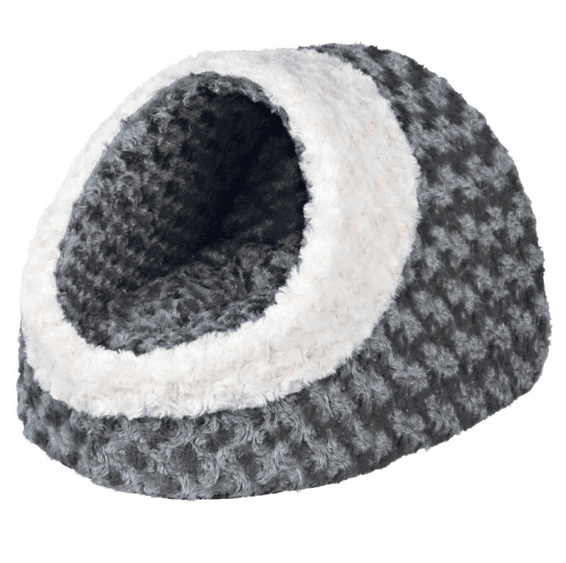 TRIXIE Casuta Caine / Pisica KALINE, Plus Gri si Alb, Saltea Detasabila, 35x26x41cm