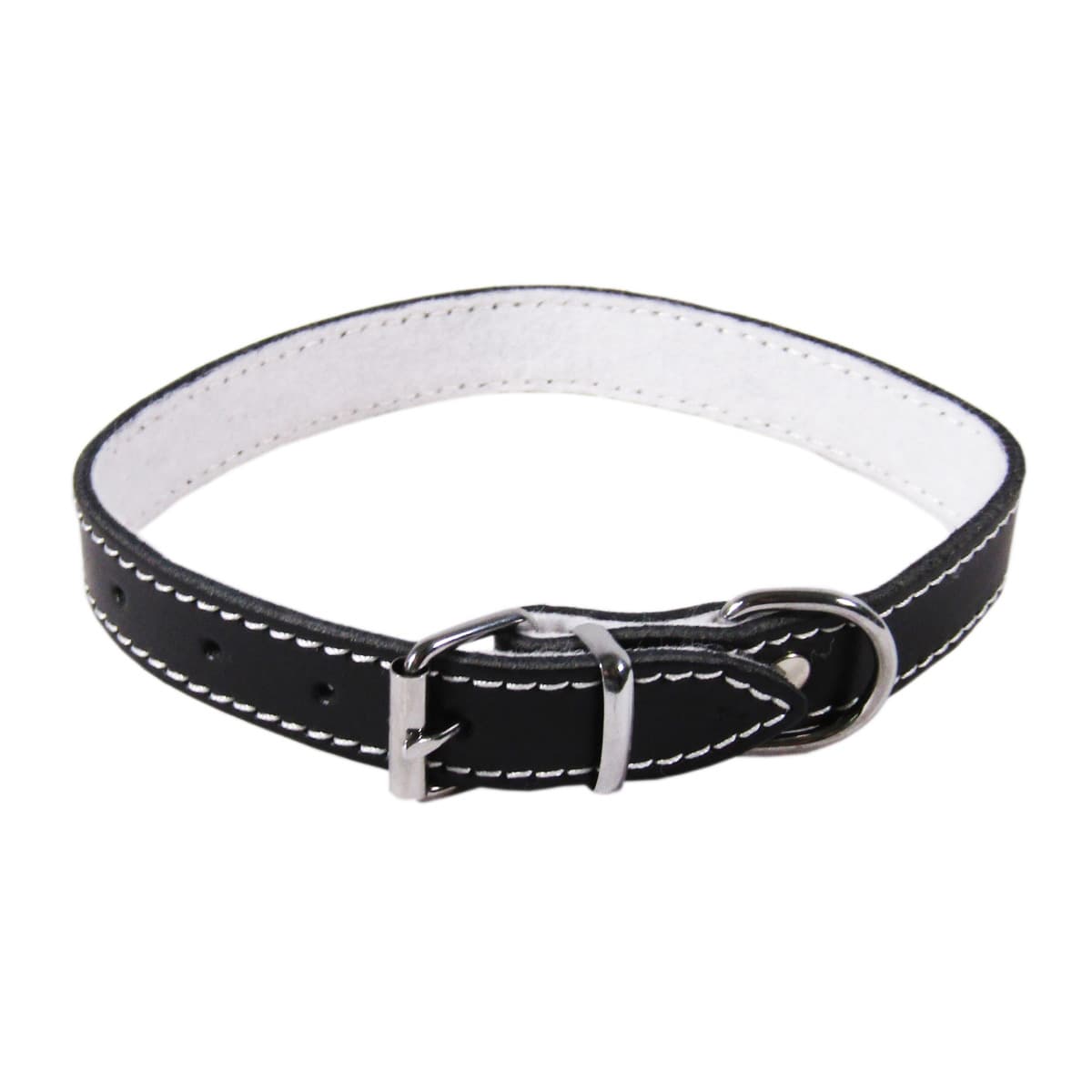 Zgarda din Piele Captusita Pentru Caini BASIC. Diverse Culori, 40cm