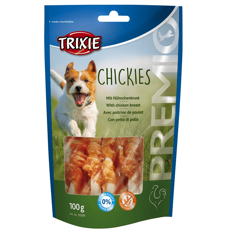 Recompensa Caini PREMIO CHICKIES Os Calciu cu Carne de Pui, 100g