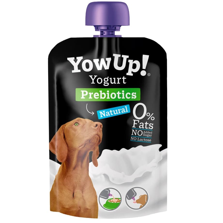 YOWUP! Natural Prebiotics pentru Caini, 115 g - Iaurt Functional cu Prebiotice, Fara Lactoza si 0% Grasime