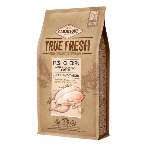 CARNILOVE True Fresh Senior & Healty Weight cu Pui și Fibre Naturale, 1.4 kg