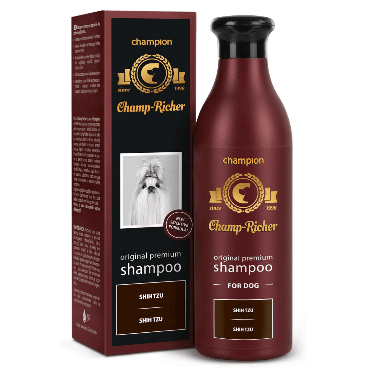 CHAMP RICHER, Sampon Profesional Concentrat 1:5, Pentru Caini Shih Tzu, 250ml