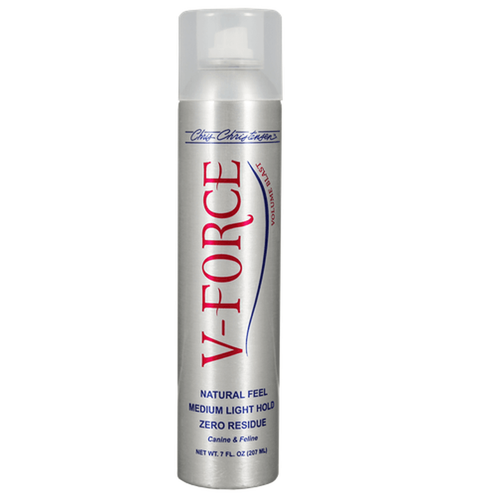 CHRIS CHRISTENSEN V-Force, Spray Styling | Finisare Blana Caine si Pisica, Pentru Volum Instant si un Look Natural de Durata, 207ml