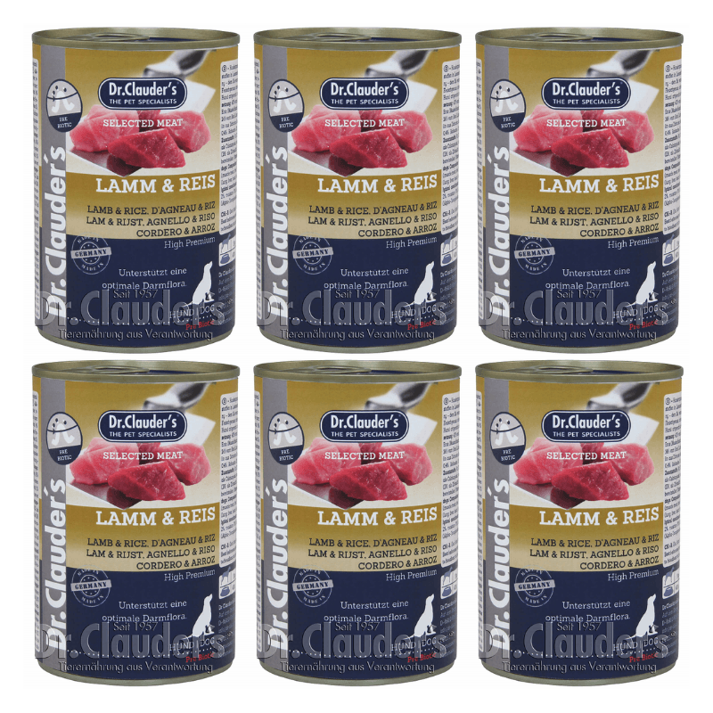 Pachet Conserve Caini DR. CLAUDER'S Selected Meat Miel si Orez 6x800g