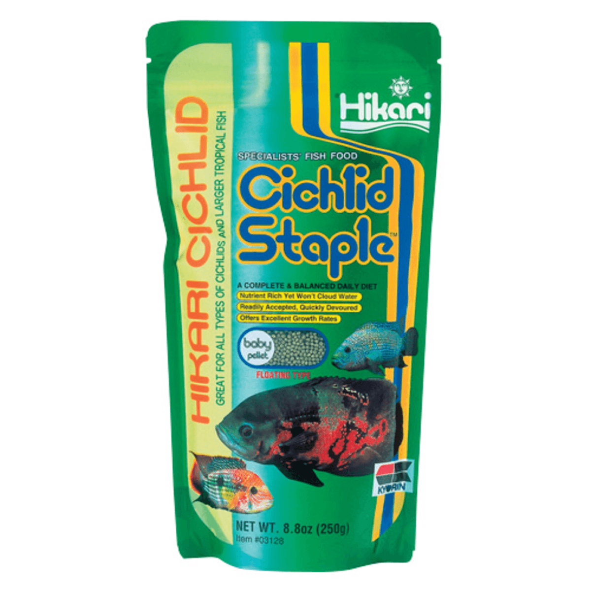 HIKARI Cichlid Staple Mini, Hrana Granule Plutitoare Pentru Ciclide de Acvariu, 250g