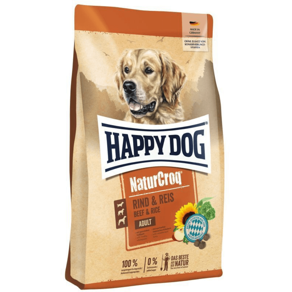 HAPPY DOG NaturCroq, cu Vita si Orez – Hrană Uscată Premium pentru Câini Adulți, Digestie Sănătoasă și Energie, 4 kg