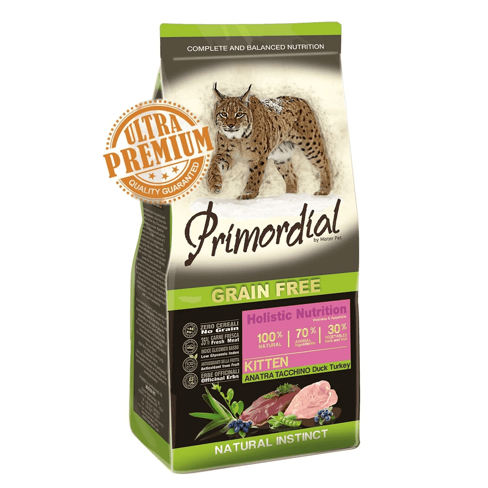 PRIMORDIAL Grain-Free Holistic Kitten Rata si Curcan 2 kg