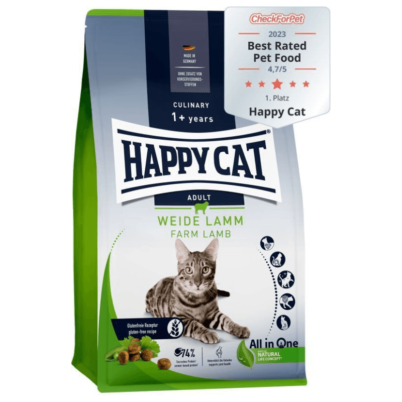 HAPPY CAT Culinary Adult Farm Lamb cu Miel și Mazăre
