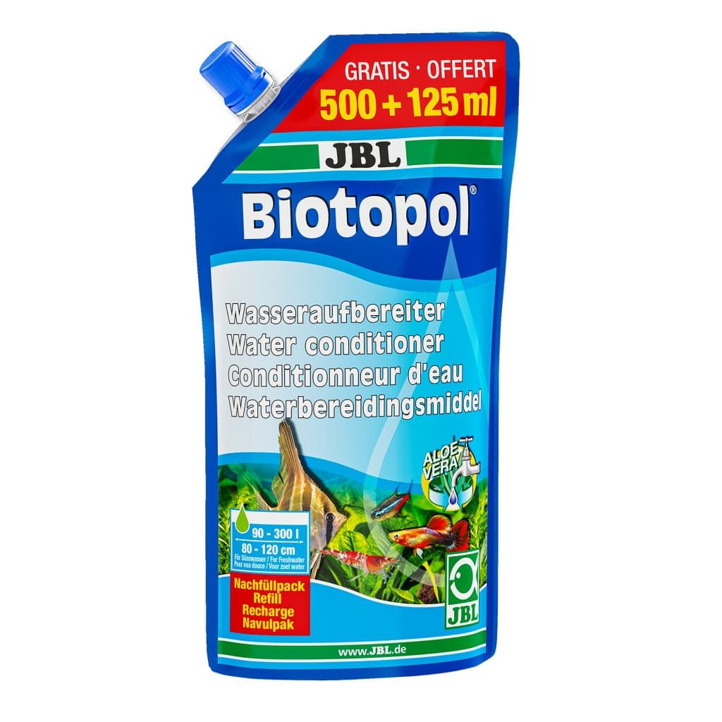 JBL Biotopol Refil 500 ml + 125 ml Gratis | Solutie pentru Conditionarea Apei de Robinet în Acvarii de Apă Dulce, Neutralizare Clor si Metale Grele