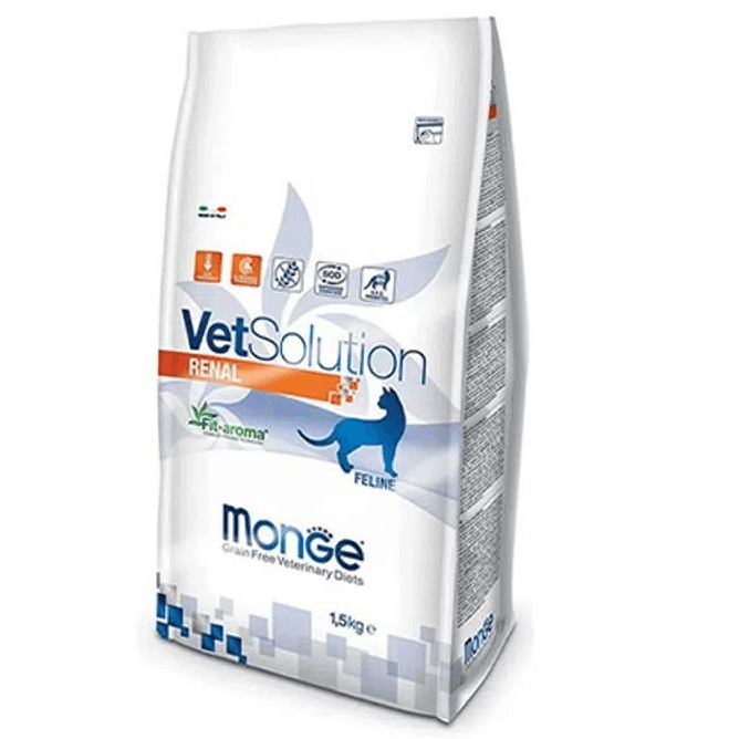 MONGE VETSOLUTION Renal Feline, Hrana uscata Pentru Pisici cu Afectiuni Renale, 1.5kg