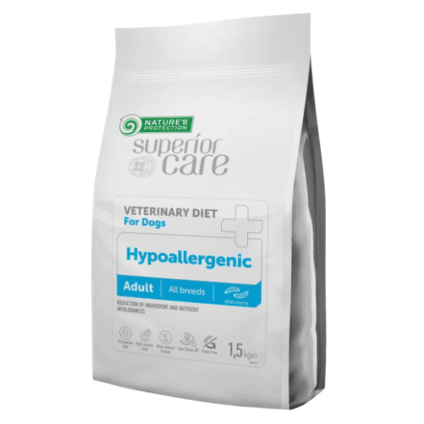 NATURE'S PROTECTION Superior Care Veterinary Diet Hypoallergenic cu Insecte 10 kg | Hrana Uscata Dietetica Hipoalergenica pentru Caini Adulti Sensibili