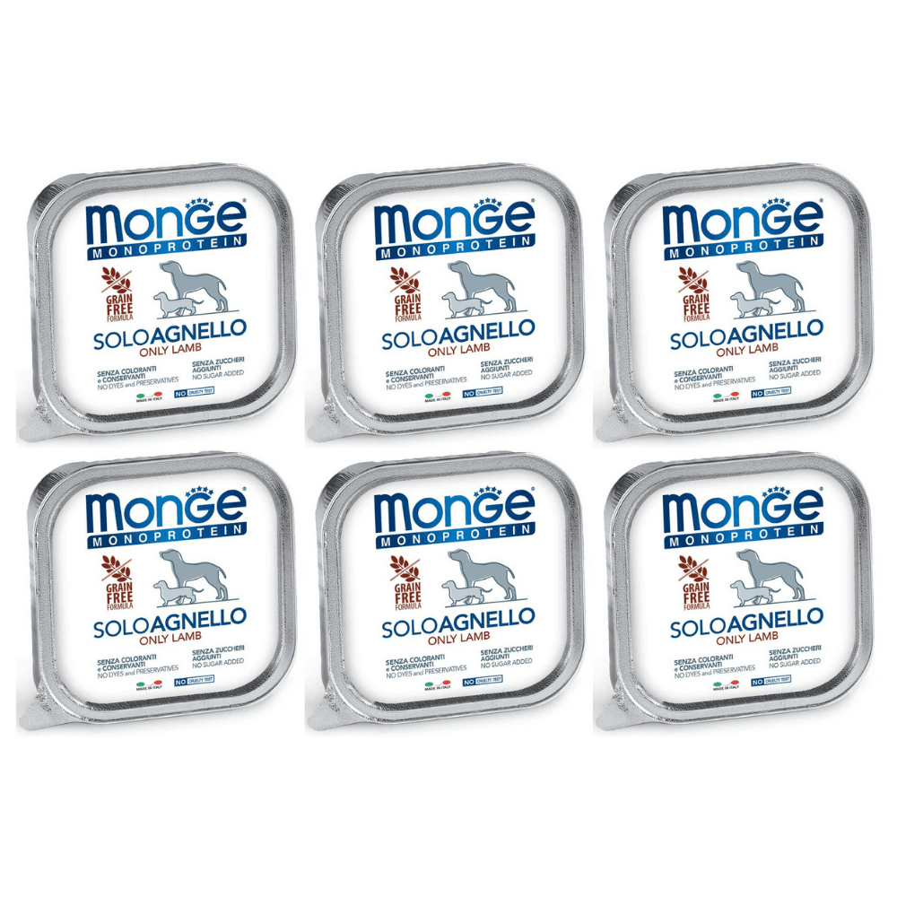 MONGE MONOPROTEIN SOLO Miel, Bax Hrana Umeda Monoproteica, Fara Cereale, Caine, (pateu) 6x150g