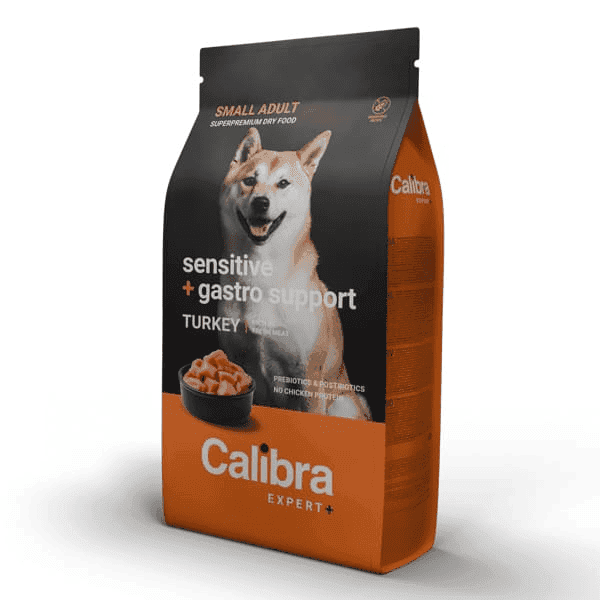 CALIBRA Dog Expert+ Adult Small Sensitive & Gastro Support cu Curcan 1.5 kg