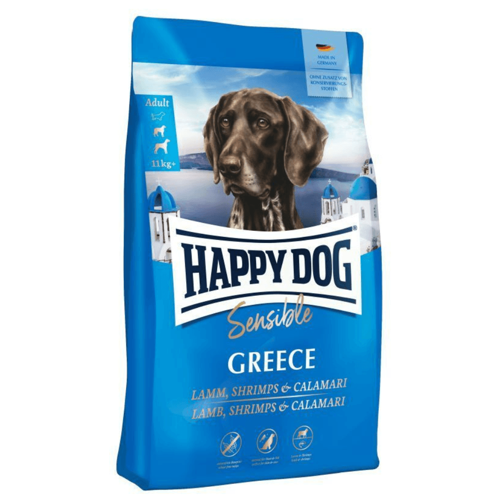 HAPPY DOG Sensible Greece, cu Miel, Creveti si Calamar