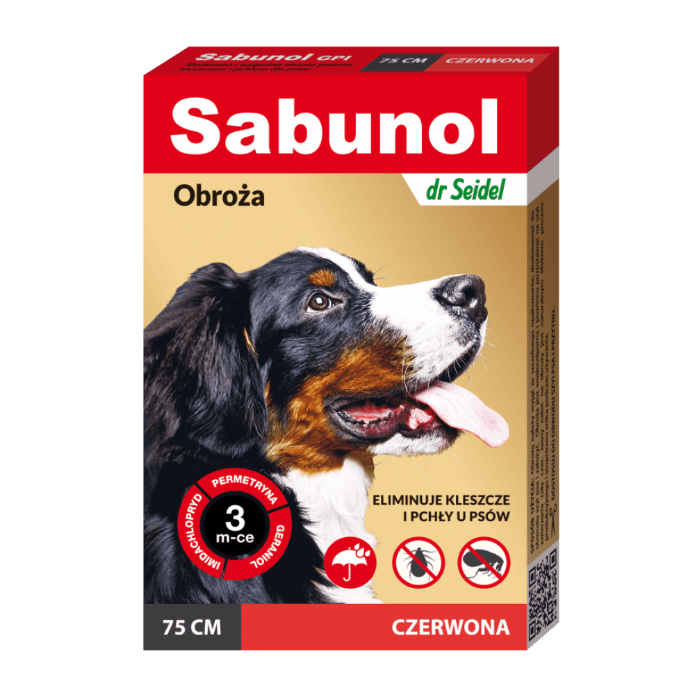 SABUNOL GPI Red Zgarda Antiparazitara, Protectie 3 Luni, Pentru Caini Talie Mare 25-50kg