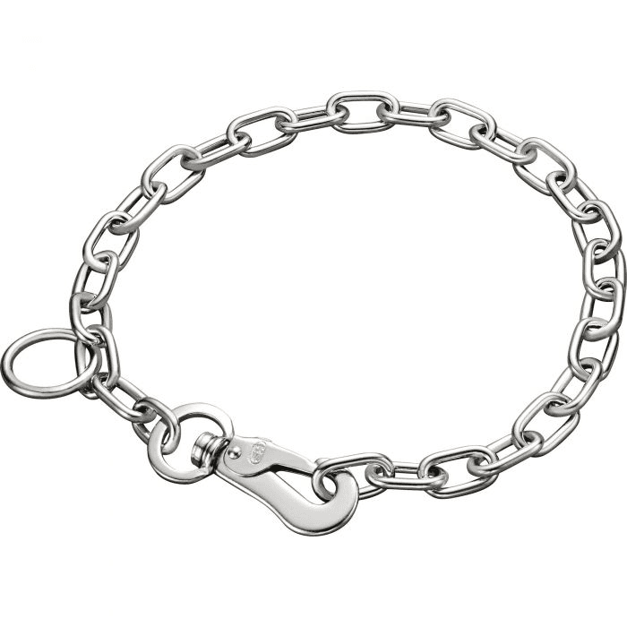 Herm. Sprenger Zgarda Metalica Dresaj, Prezentare, cu Carabiniera, Otel Inox, Za Ovala, Caine Junior, 55cm / 3mm