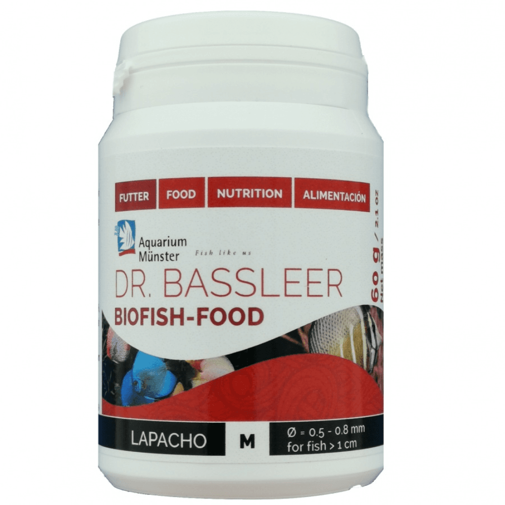 Aquarium Munster DR. BASSLEER Biofish Food Lapacho M, 60 g – Hrană Granulata Premium, Suport Nutrițional pentru Pești, Recomandat în Hexamita și HITH