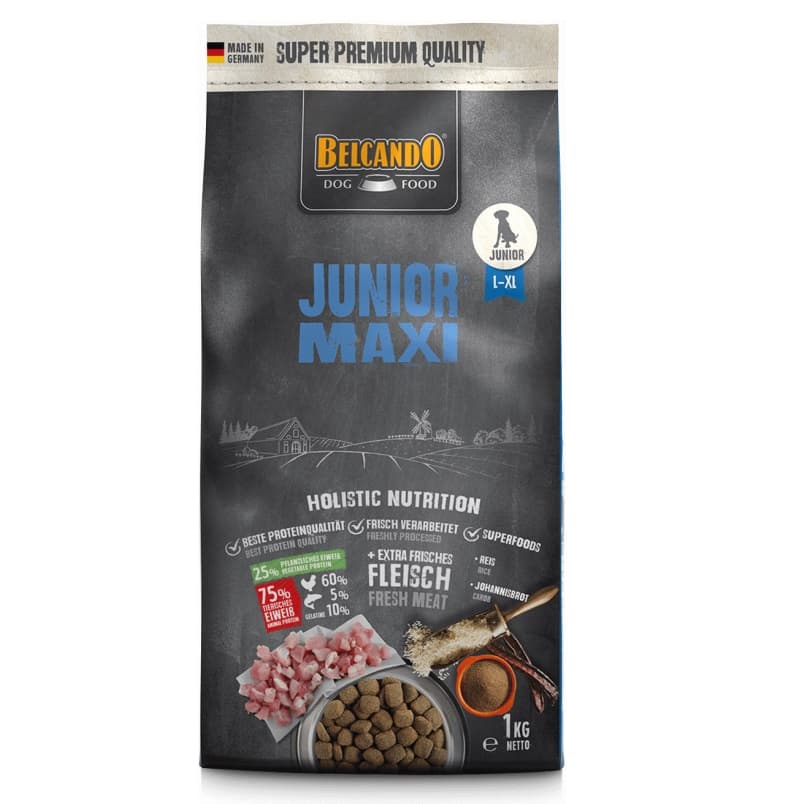 BELCANDO Junior Maxi, cu Pasare, Hrana Uscata pentru Caini Juniori Talie Mare, 1kg
