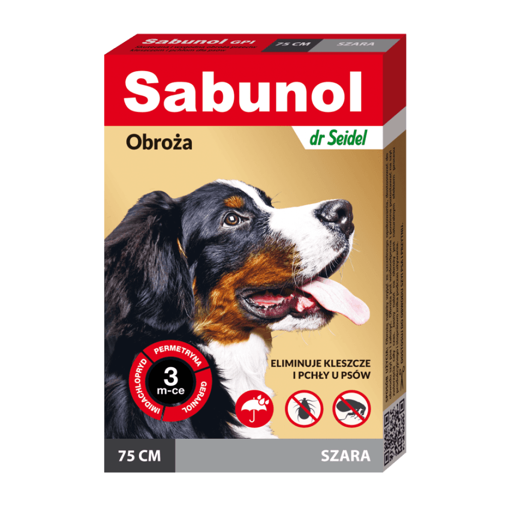 SABUNOL GPI GREY Zgarda Antiparazitara, Protectie 3 Luni, Pentru Caini Talie Mare 25-50kg