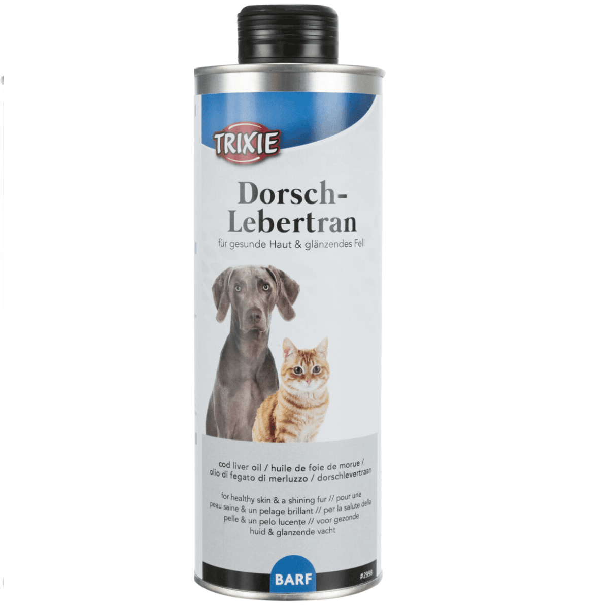 TRIXIE BARF Ulei de Cod, Supliment Nutritiv Bogat In Acizii Grasi Omega 3 si 6, Vit A, D, Pentru Caini si Pisici, 500ml