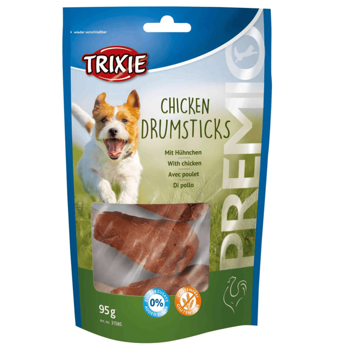Recompensa Caini PREMIO DRUMSTICKS Os Calciu cu Carne de Pui, 95g