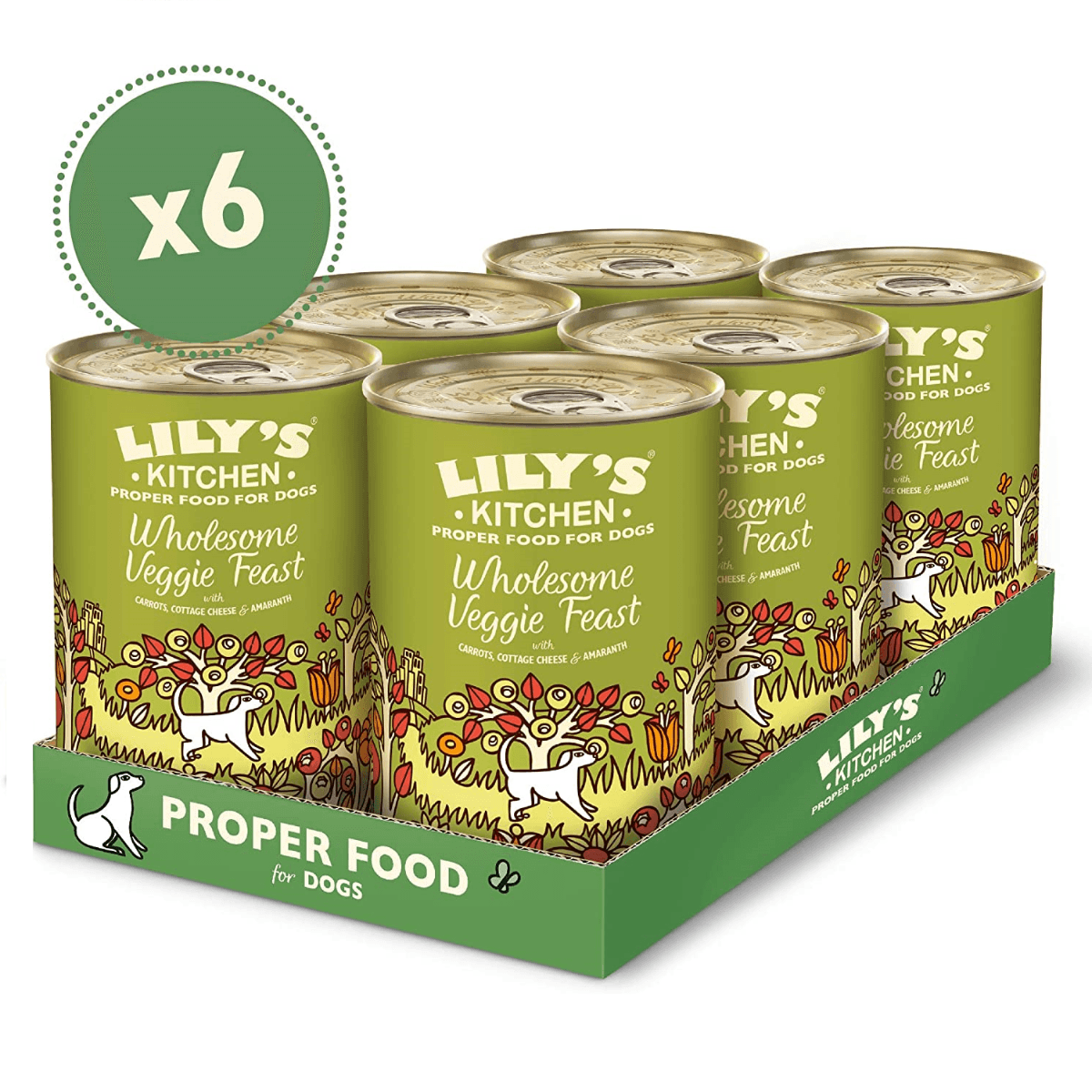 LILY'S KITCHEN Wholsome Veggie Feast, cu Branza de Vaca si Vegetale, Set Conserve Hrana Umeda Fara Cereale Pentru Caini 6x400g