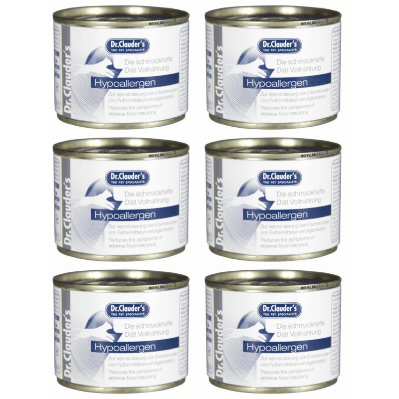 DR. CLAUDER'S Hypoallergen, Dieta Umeda Pentru Pisici Alergice, 6x200g