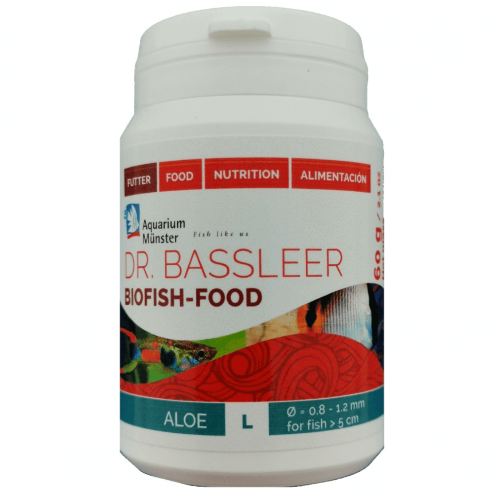 Aquarium Munster DR. BASSLEER Biofish Food Aloe L 60 g – Hrană Granulata Premium cu Aloe Vera pentru Pești Sănătoși și Rezistenți