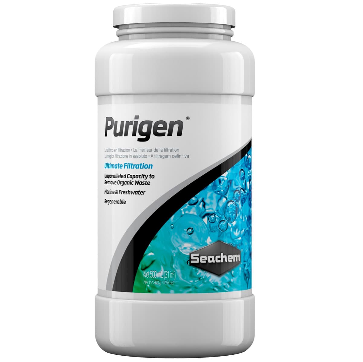SEACHEM Purigen, Mediu Filtrant Sintetic Pentru Acvarii de Apa Dulce sau Marina, 500ml